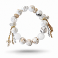 Howlite, Moonstone & Glass Pearl Bracelet