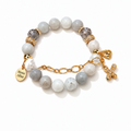 Gray Moonstone & Plated Agate Bracelet