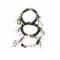BIJOUXstacks Trio — Green Moss Agate, Austrian Crystal & Cream Natural Stone