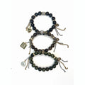 BIJOUXstacks Trio — Green Moss Agate & Austrian Crystal