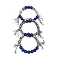 BIJOUXstacks Trio — Lapis Lazuli, Glass Pearl & Austrian Crystal