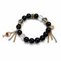 Black Tourmaline & Austrian Crystal Bracelet — Wine Glass