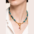 The Brittany Necklace, blue apatite