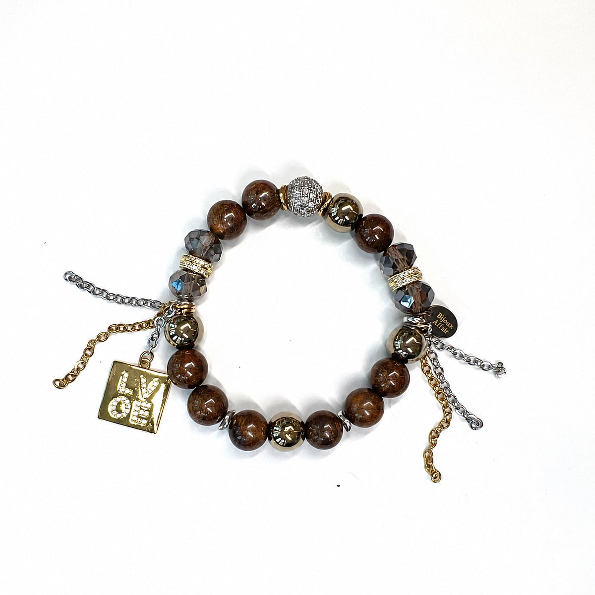 Bronzite & Austrian Crystal Bracelet