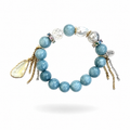 Aquamarine & Clear Quartz Bracelet