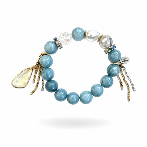 Aquamarine & Clear Quartz Bracelet