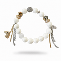 Shell, Crackle Glass & Austrian Crystal Bracelet