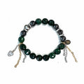 Faceted Green Jadeite & Austrian Crystal Bracelet — Crystal Heart