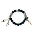 Faceted Green Jadeite & Austrian Crystal Bracelet — Wine Glass