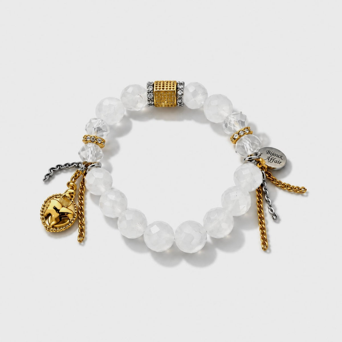 Faceted White Quartz Bracelet