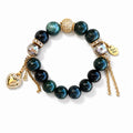 Green Moss Agate & Plated Agate Bracelet