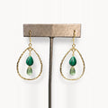 Green Teardrop Crystal Earrings