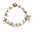 Faceted White & Gray Agate Bracelet