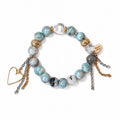 Larimar, Moonstone & Clear Quartz Bracelet