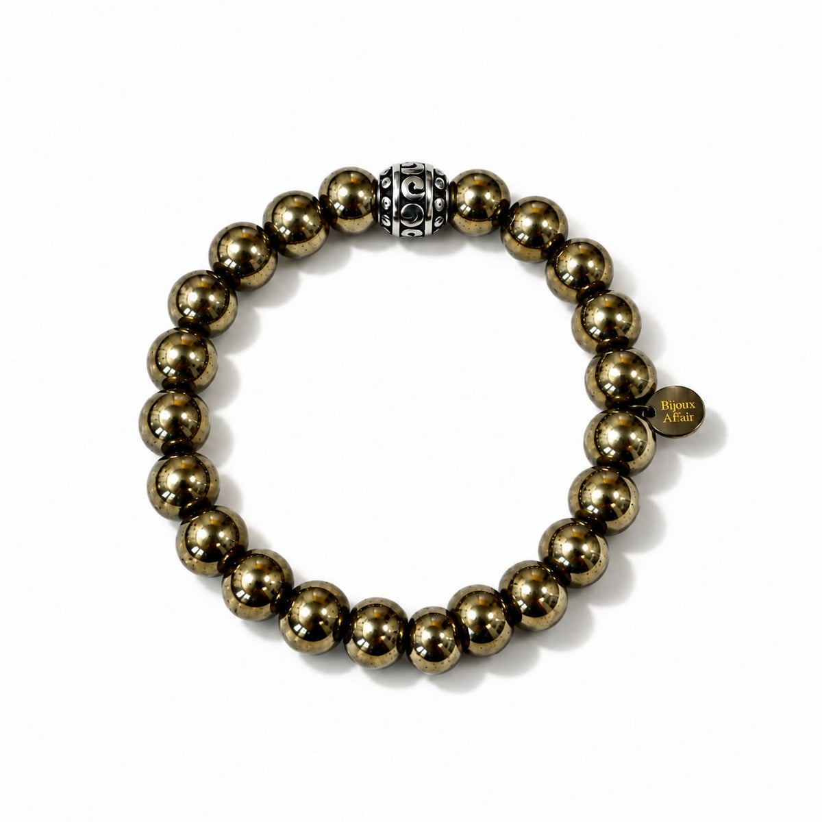 Men's Gold Hematite Bracelet — 10 mm