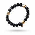 Men's Black Onyx Bracelet — Gold Accents