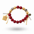 Red-Wine Jadeite & Austrian Crystal Bracelet