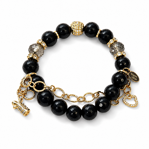 Black Tourmaline & Smoky Crystal Bracelet