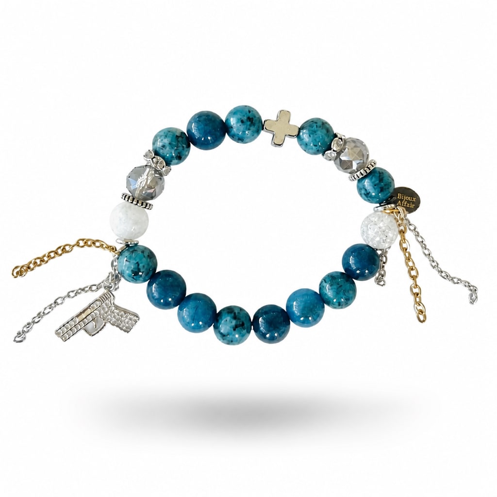 Speckled Turquoise & Austrian Crystal Bracelet