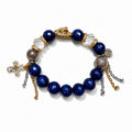 Stackable Gemstone Bracelet — Dark Blue Jade & Austrian Crystal