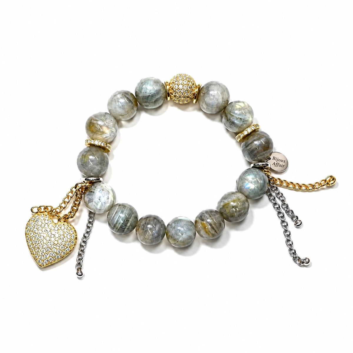 Stackable Gemstone Bracelet — Green Moonstone