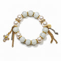 Stackable Gemstone Bracelet — Moonstone & Glass Pearl