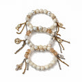 Stackable Bracelet Trio — Moonstone & Howlite